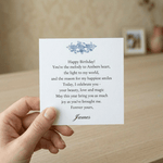 Personal Message card featuring a custom birthday message celebrating beauty, love, and magic.
