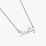 Signature Name Necklace featuring the name 'Molly' in elegant silver cursive.